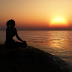 padmasana - meditation at sunset
