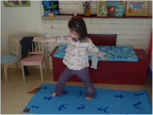Ruby my daughter aged 3 ¾ Starting Warrior Pose